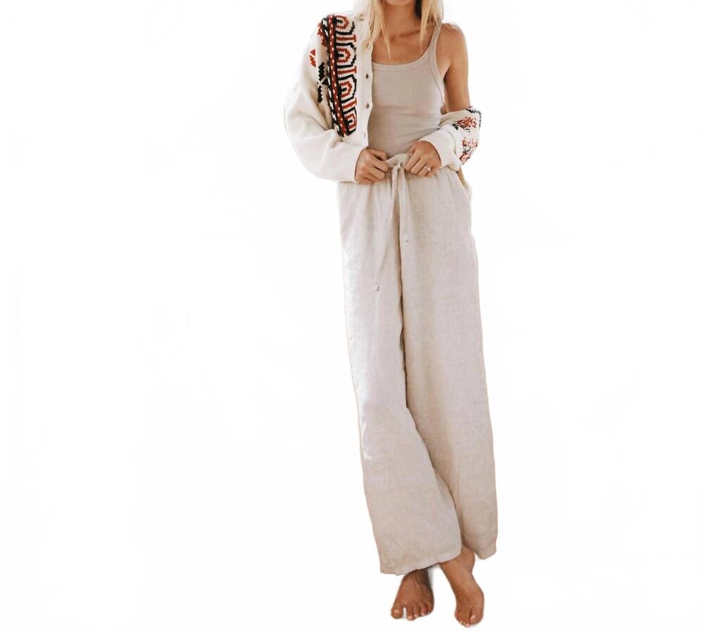 NEW BEACHWOOD THE LABEL isla linen pants in moon